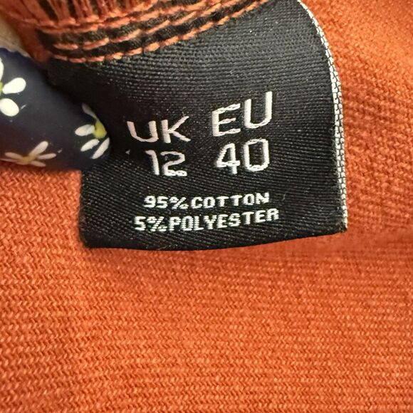 Monokrom Women’s UK 12 Orange Denim Belted Zip Up Romper Swifties Showgirl Us 8 - Picture 9 of 11